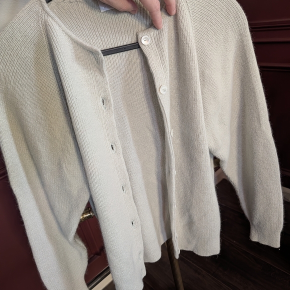 Les Copains Vintage Angora Wool Light Green Knit Cardigan Sweater Italy Sz 2/M - Picture 10 of 13